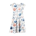 thumbnail image 5 of Riecok 6 - 15 Years Old Girls' Summer Short - Sleeved Round - Neck Easter - Printed Waist - Gathering Pocket Tiered Dress Multicolor 10-11 Years, 5 of 5