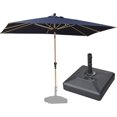 thumbnail image 1 of PURPLE LEAF 6' x 9' Patio Umbrella with Base Market Umbrella Rectangular Outdoor Umbrella with Push Button Tilt & Crank and 8 Ribs Aluminum Table Umbrella for Pool Backyard Beach, Taupe, 1 of 7