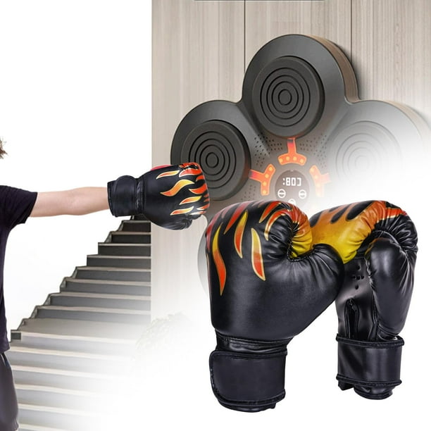 Guantes de boxeo para niños Guantes de boxeo de cuero PU para ejercicio Mma Focus Pad Negro