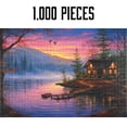 thumbnail image 3 of River's Edge Products 1000 Piece Puzzle, Jigsaw Puzzle in Tin for Adults, Teenagers, and Kids, Unique Nature Landscape Puzzle, 28 by 20 Inches, Cabin Scene, 3 of 7