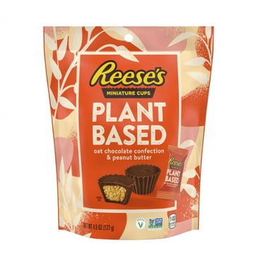 REESES 4.5oz PLANT BASED OAT CHOCOLATE CONFECTION & PEANUT BUTTER MINIATURE CUPS POUCH