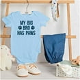 thumbnail image 3 of My Big Brother Has Paws Romper Boys or Girls Infant Baby Brisco Brands 24M, 3 of 6