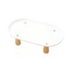 thumbnail image 1 of Soporte para comedero de gato con patas de madera resistentes, antivómitos, para mascotas. Blanco 31cmx17cm, 1 of 9