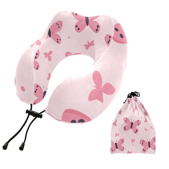 BZSMCE Travel Pillow Fluttering Love Pattern 10.5x9.5x6in