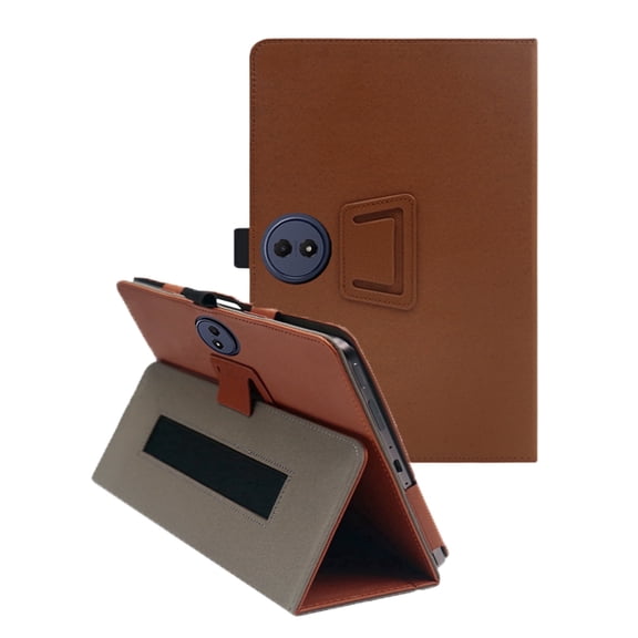 Protective Case for TAB A1 Plus 12.2” Tablet, PU Leather Flip Folio Cover with Hand Strap, Anti-Fingerprint, Lightweight & Slim Shockproof Shell-Brown