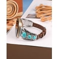 thumbnail image 5 of TOYOUTHS Leather Band Compatible with Versa 4/Versa 3/Sense 2/Sense Band, Turquoise Watch Bands for Women, Vintage Bohemian Ethnic Antique Jewelry Style Strap for Versa 4, 5 of 7