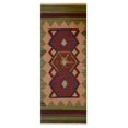 thumbnail image 2 of Get My Rugs D00121H4640G84 3 x 13 ft. Hand Woven Flat Weave Kilim Wool Runner Area Rug, Contemporary - Burgundy Olive, 2 of 2