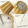 thumbnail image 6 of Vintage Rattan LED Table Lamp Rechargeable Touch Dimmable Scalloped Woven Shade Bedside Lamp For Bedroom Living Room 14.1in, 6 of 9