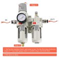 thumbnail image 2 of RIH Pneumatics 1/2" NPT Compressed Air Filter Regulator Lubricator Combo Water/Oil Trap Separator, 2 of 7