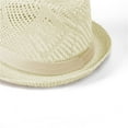 thumbnail image 5 of POIUYTR Boater Hats for Men Straw Trilby Hat Short Brim Fedora Straw Sun Hat for Men Panama Beach Hat, 5 of 5