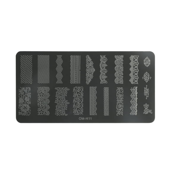 Unique Bargains 1 Pc Colorful Nail Art Stamp OM-H11 Silver Tone