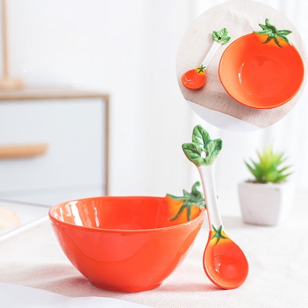 Juego de cuencos de cerámica versátiles para fruta/platos infantiles, pintados a mano, vajilla para el hogar