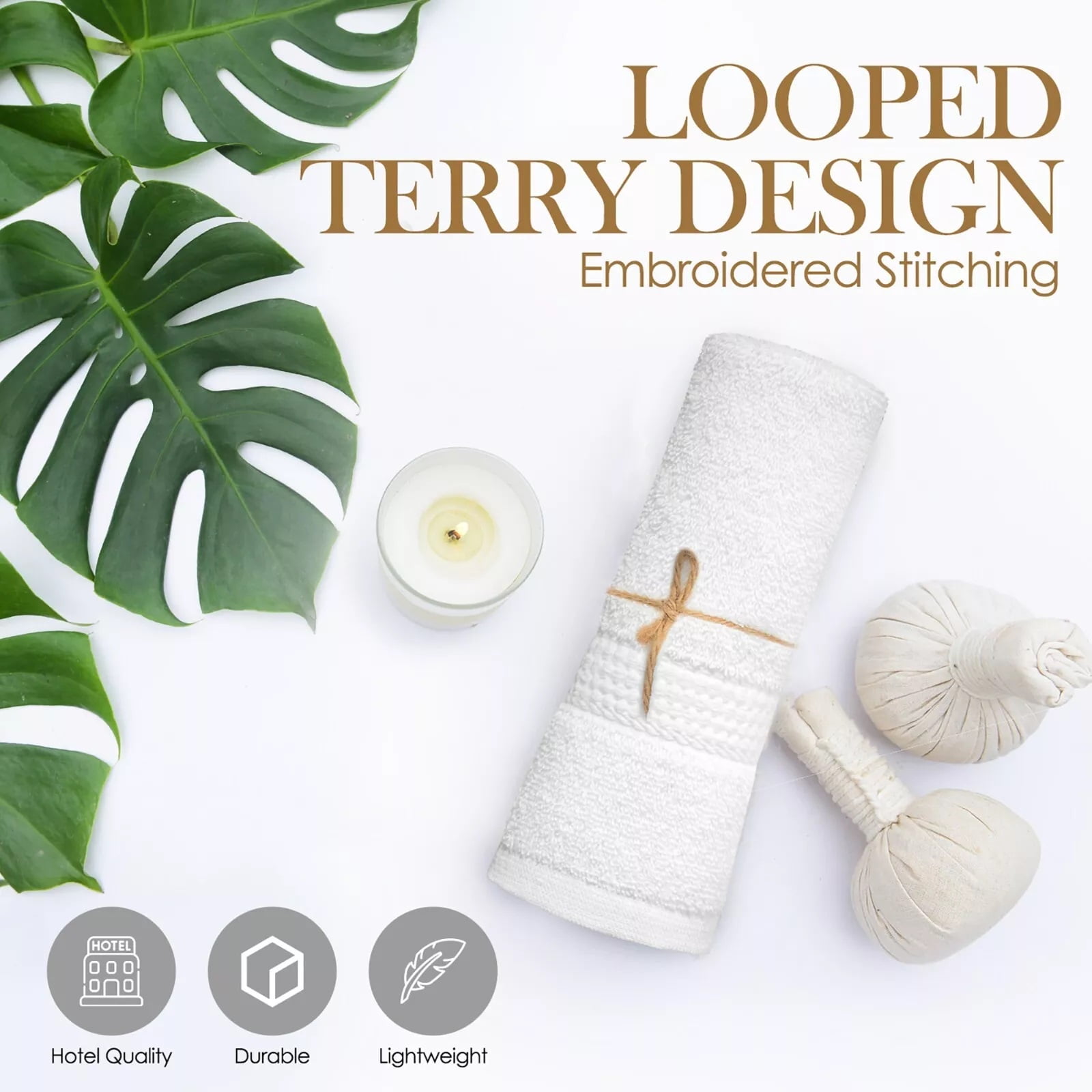 6 Pack Cotton Hand Towels Set (16 x 32 inches) Soft and Absorbent 600 GSM Towels for Bathroom, Gym, Shower, Hotel, Spa