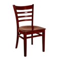 thumbnail image 2 of Ladderback Side Chair in Mahogany with Wood Seat (Set of 2), 2 of 5
