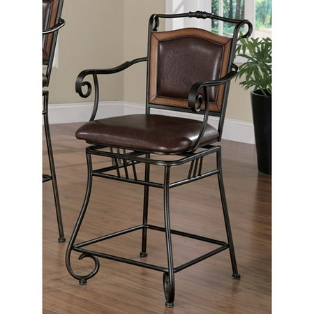 Coaster 24" Metal Counter Stool with Wood in Black and