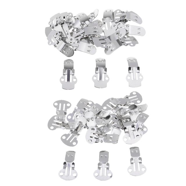 40pcs Tow Tamaños Clips de Zapatos de Acero Inoxidable en Blanco Hebillas de Manualidades para Principiantes Fabricación de Manualidades Macarena Clips de zapato de acero inoxidable