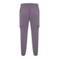 thumbnail image 4 of HAPIMO Men's Jogger Pants Cargo Sweatpants Outdoors Running Elastic Waist Drawstring Casual Relaxed Sport Dungarees Holiday Solid Color Trendy Trousers Athletic Purple M, 4 of 8