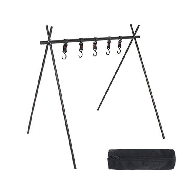 Estante de Aluminio Portátil para Acampar Al Aire Libre, Trípode Ultraligero Plegable para Acampar, Colgador de Artículos para Viajes, 50 X 70 X 72 cm