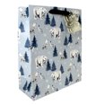 thumbnail image 1 of Holiday Time Large Gift Bag with Ribbon Handle, Blue Polar Bears, 1 of 7