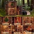 thumbnail image 4 of FYHALE Book Nook, DIY Miniature Book Nook Kit for Adults and Teens, 3D Wooden Tiny Library for Family and Friends, Bookshelf Dollhouse Decor for Home Office, 4 of 6