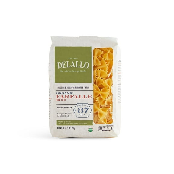 (Pack of 8), DeLallo Organic Farfalle, 16 oz