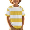 thumbnail image 6 of Ruyang Kids Girls Striped T Shirts Round Neck Loose Fit Short Sleeve Summer Casual Lightweight Outdoor Athletic Tee Tops, 6 of 7