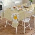 thumbnail image 4 of Bees Rectangle Tablecloth, Daisy Flowers Spring Summer Honey Floral Leaf Plant Waterproof & StainResistant Tablecloth, Washable Oil-proof Table Cover for Dining/Party/Wedding/Camping/Buffet 60x120 In, 4 of 9