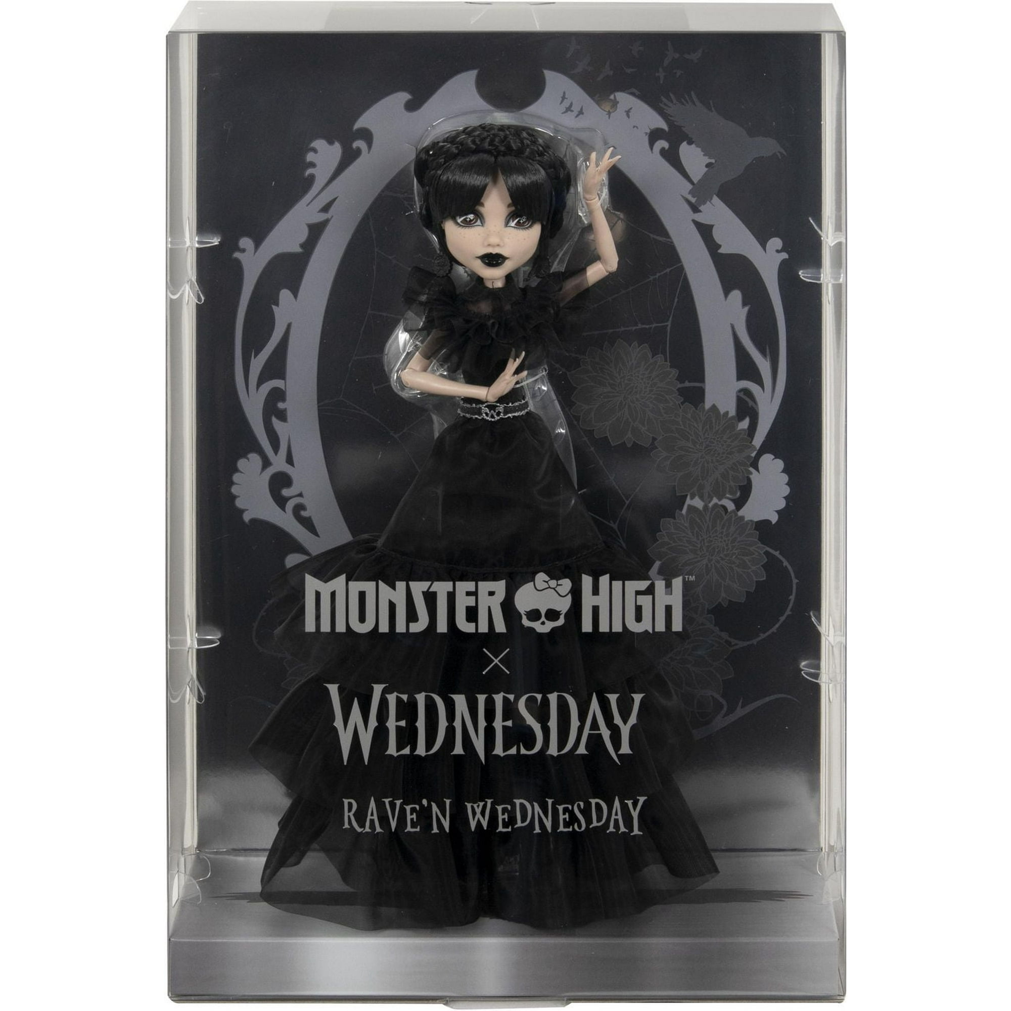 Monster High Wednesday Collectible Doll, Rave'N Wednesday in Black