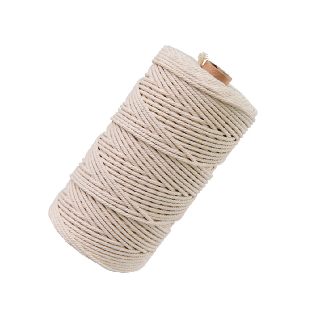 RENACLIPY Natural Cotton Rope Cord for Home Use, Unbleached Beige Twine for Plant Hangers, Wall Decor, Crafts and Projects