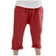 thumbnail image 1 of Odeerbi 1-11 Años Niños Niñas Algodón Lino Pantalones Recortados Verano Color Sólido Drop Crotch Pantalones Arrugados Pantalones Transpirable Ligero, 1 of 7
