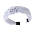 thumbnail image 2 of Black Cloth Knotting Leaves Wide Hairband - Stylish Hair Accessories for Women, 2 of 8