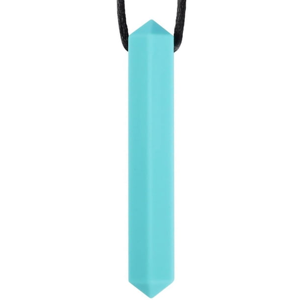 EeaseMX 1 collar de silicona para mordedor de bebé, colgante para morder, juguete para morder, varilla para molar para bebés y niños pequeños (cuerda azul cielo, 80 cm)