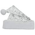 thumbnail image 5 of Northlight 21" Silver and White Sequin Snowflake Christmas Santa Hat - Medium, 5 of 7