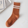 thumbnail image 4 of Ruffle Socks Woman Women Striped Crew Socks with Grips, Non-slip Indoor Socks, Breathable Crew Socks for Home Yoga Orange One Size, 4 of 5