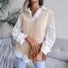 thumbnail image 1 of Débardeurs pour Femmes Athletic Works Pull Tricoté Uni Col en V Mode Décontractée Sans Manches Veste Manteau, 1 of 7