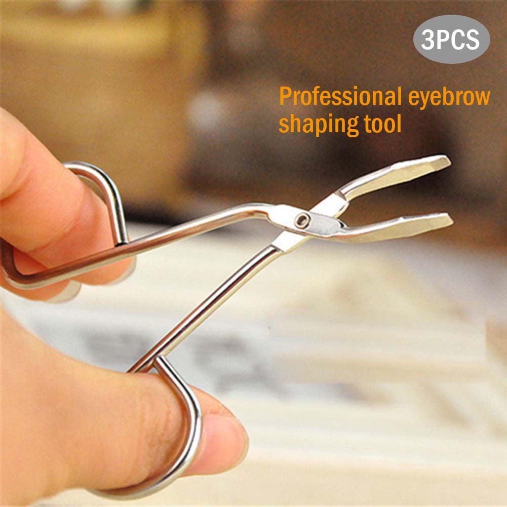 3pcs Scissors Shaped Eyebrow Tweezers Clip Flat Tip Tweezers Hair Plucker for Hair Eyebrows