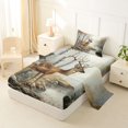 thumbnail image 2 of Castle Fairy Vintage Oil Paint Spotted Deer Twin Sheets 3pcs,Autumn Birch Creek Pine Bedding,Ochre Brown Cream,1 Fitted Sheet, 1 Flat Sheet and 1 Pillowcase, 2 of 6