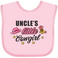 thumbnail image 3 of Inktastic Uncles Little Cowgirl with Cowgirl Hat and Boots Girls Baby Bib, 3 of 4