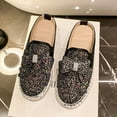 thumbnail image 4 of Wensltd Slip-On Thick Bottom Casual Shoes for Women Fashion Casual Spring and Fall Rhinestone Round Toe Shallow Mouth Single Shoes, 4 of 9