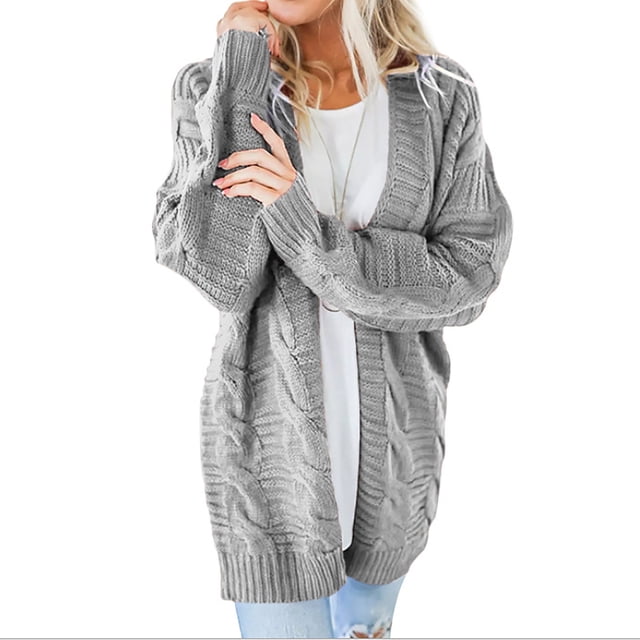 Women's Soild Knit Cardigans Loose Slouchy Oversized Wrap Chunky Sweaters Coat