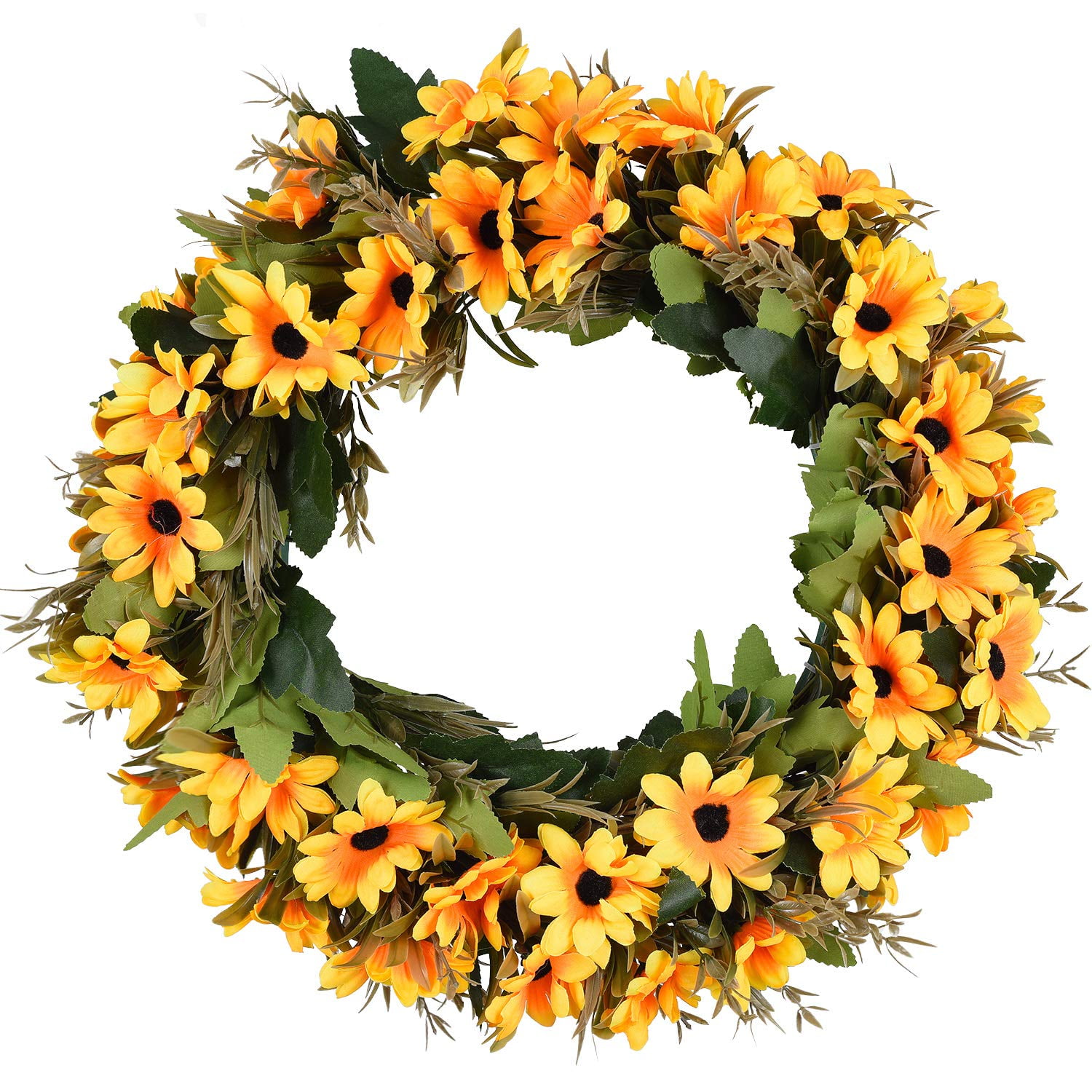 Year Round Floral Wreath Small Sunflower Wreath for Front Door Mini Floral Wreath Sunflower Wreath with Bow