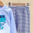 thumbnail image 5 of TOWED22 Toddler Boys Fall Clothes 2 Piece Long Sleeve Print Pattern Crewneck Sweatshirt Fleece Pants Soft Outfits Set(Sky Blue,12-18 M), 5 of 5