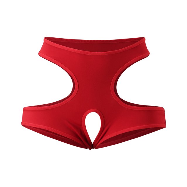 Laonim Women's Super Solid Color Large Size Open Crotch Underwear