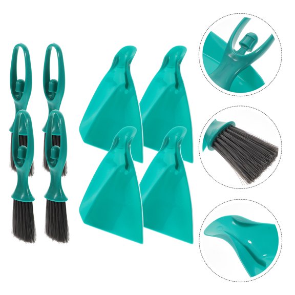 ORDDIART 4 Sets Mini Broom and Dustpan Set for Home Use in Sky-Blue Plastic