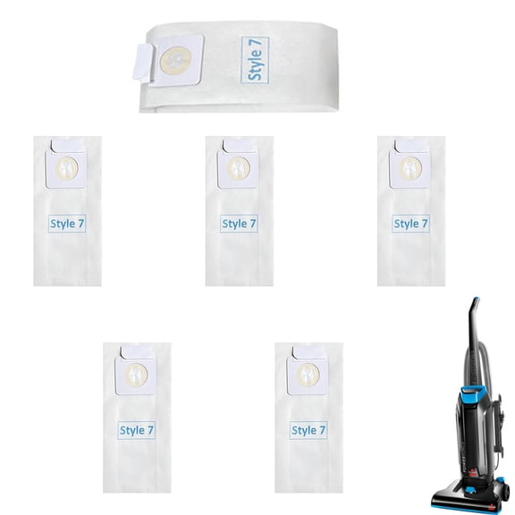 6 pack Style 7 1739 Vacuum Bags Compatible with Bissell PowerForce Upright Vacuum 1739 3522 3525 71Y7 PowerGlide 3545 Plus 3350 3550 3553 Lift-Off 3554 Powertrak 6592 Replacement Dust Bags 32310