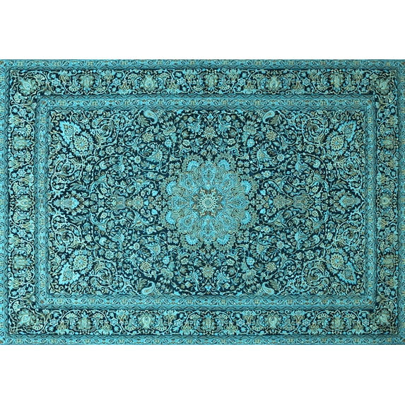 Ahgly Company Indoor Rectangle Persian Light Blue Traditional Area Rugs, 4' x 6'