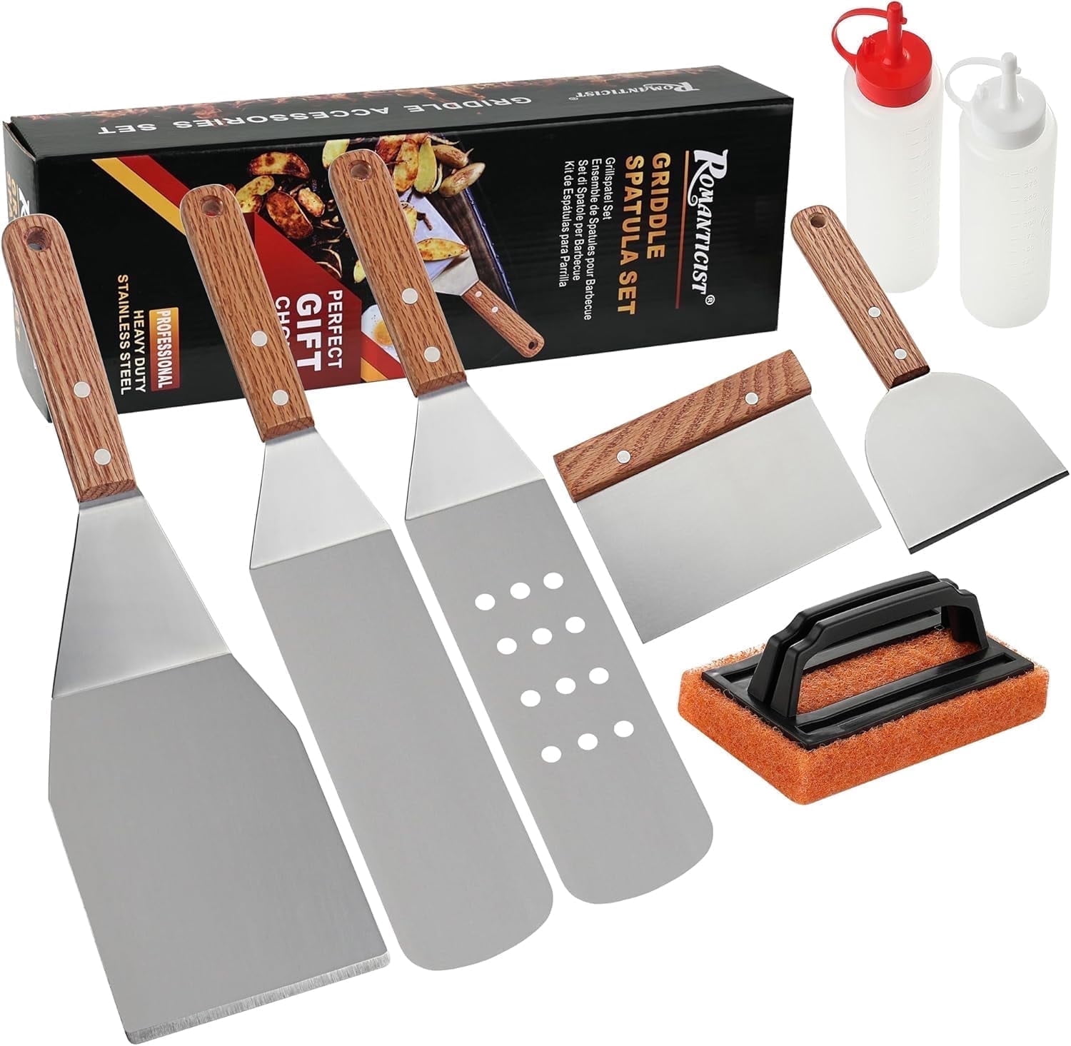 Romanticist 8-Piece Stainless Steel Griddle Tool Set photo 1