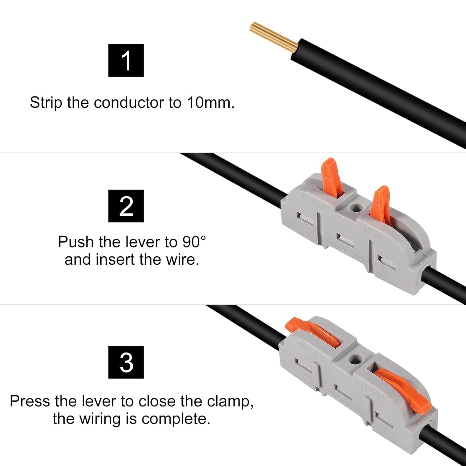 60 pieces of quick connect electrical terminal block kit lever type terminal block compact through type straight terminal 28-121 in 1 out insulated terminal for household terminal block connector