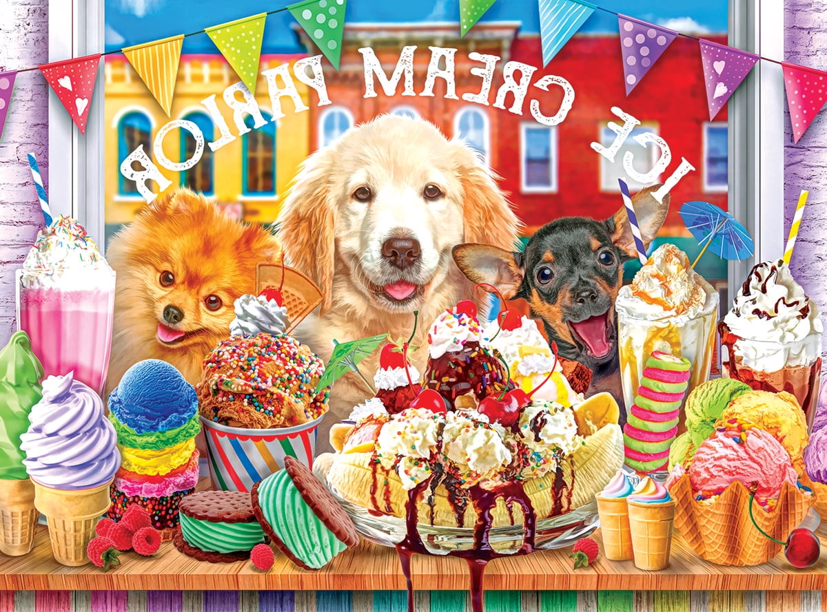 Cra-Z-Art Kodak 1000-Piece Ice Cream Parlor Pups Jigsaw Puzzle