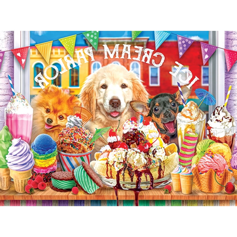 Cra-Z-Art Kodak 1000-Piece Ice Cream Parlor Pups Jigsaw Puzzle